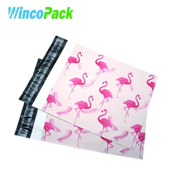 Cartoon Plastové Kuriér Mailing Flamingo Navrhnuté 10x14.5inch Poly Odosielateľov Prepravné Obálky, Tašky Žltá Veľké Oči Tesnenie Tašky