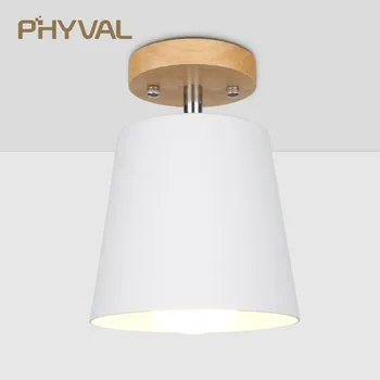 LED Stropné svietidlo Železa Drevené stropné svetlá Nordic Moderné Stropné Lampy, Obývacej Izby, Spálne Dekorácie Zariadenie Chodby, Kuchyne