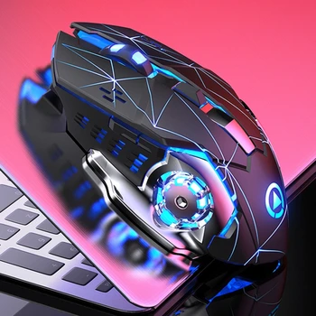 3200DPI 6 Tlačidlo Ľahká Váha Ultra Tichý Nabíjateľná RGB Hernej Myši E-sports Myši pre FPS Hry PUBG MOBA LOL PC Hry Accessori