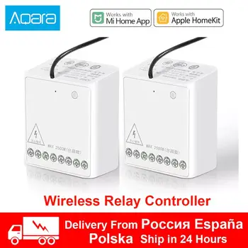 Xiaom Aqara Relé Modul obojsmerná Kontrola Dvojitého Kanály AC Motor Bezdrôtový ovládač pre Smart Home Pre Homekit Mi Domov App Control