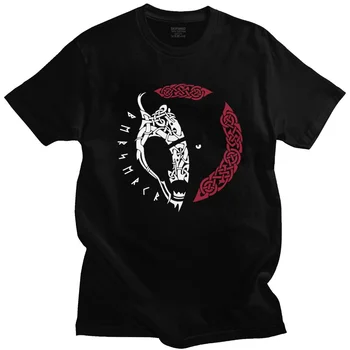 Viking T-Shirt Berserkr Valhalla Bežné Tričká Človeka Krátke Rukávy Oblečenia Black Tees Čistej Bavlny Kolo Golier Bežné Tričko