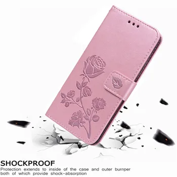 Luxusné Kožené Flip Book obal pre Sony Xperia L1 / E6 G3311 G3312 G3313 Ruže Kvet Peňaženku Stáť Prípade Kryt Telefónu Taška coque