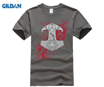Raven je Mjolnir t-shirt Vikingovia Berserk Tees Valhalla O Krk Mužov Pružné Bavlna Krátky Rukáv Tshirs mužov je Sranda