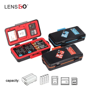LENSGO D950 Fotoaparát Batérie Úložný Box Prípade Shockproof Chránič pre AA Batérie, SD, CF XQD Pamäťovú Kartu Organizátor Držiteľ