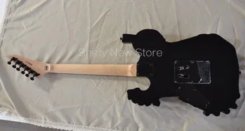 Shelly Nové Ukladať Vlastné Čierny Lebkový Kosti Vyrezávané Telo Gitary 6 Reťazce George Lynch je Elektrická Gitara Hudobný Nástroj Shop