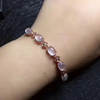 KJJEAXCMY jemné šperky prírodné Rose Quartz 925 sterling silver nové žien ruke náramok podporu test luxus