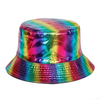 2019 nové módne kože rybárske spp úplne bežné vedierko Hat von na ochranu pred slnkom bonnie klobúky Módne rainbow rybár čiapky