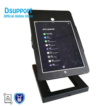 Desktop &Wall Mount Anti-Theft Prípade Zabezpečenia, Stojan, Držiak, Zámok & Otočiť Displej black pre iPad Vzduchu,pro 9.7