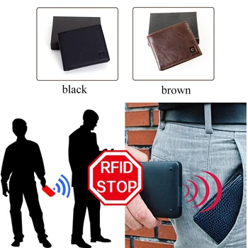 MRF1 RFID Blokovanie Peňaženky Mužov Skutočné Krava Kožený Retro Peňaženky Identity, Ochrana proti Krádeži Peňazí, Taška Karty Držiteľ Spojka Peňaženky