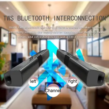 20W Prenosných Bezdrôtových Stĺpec Soundbar Bluetooth Reproduktor Výkonný 3D Zvuk Hudby bar Domáce Kino Aux 3,5 mm TF Pre TV, PC
