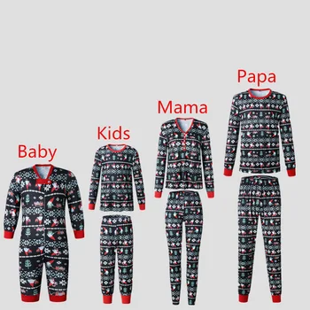 2020 Rodiny Zodpovedajúce Oblečenie Vyzerať Snehu Vianočné Pyžamo Otec, Matka, Deti Sleepwear Maminku a Mňa Oblečenie, Pyžamá Celkovo Sady