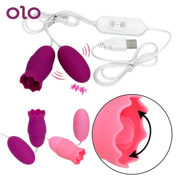 OLO USB Sexuálne Hračky Vibrátor 11 Režim Erotické Dospelých Produkty Ženská Masturbácia, Orálny Stimulátor Klitorisu Jazyk Vibrátory G-spot