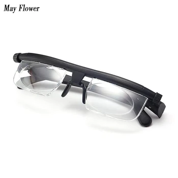 Môže Kvet TR90 Zväčšovacie Okuliare Dvojité Videnie Zameranie Dial Nastaviteľné Okuliare -6d až +3D Čítanie Krátkozrakosť Presbyopic Okuliare