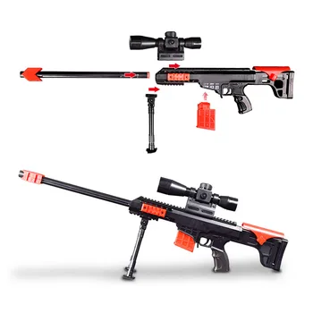 Mäkké Bullet Zbraň Sniper Puška Airsoftové vzduchovky Plastové Blaster Vojenské Hračky Model Darčeky Pre Deti, Vonkajšie Hry Toy box s