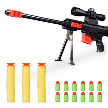 Mäkké Bullet Zbraň Sniper Puška Airsoftové vzduchovky Plastové Blaster Vojenské Hračky Model Darčeky Pre Deti, Vonkajšie Hry Toy box s