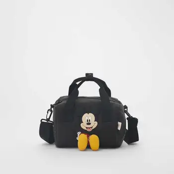 Disney new Mickey Mouse dievča deti malé námestie ramenný messenger mini kabelka, taška deti cartoon mickey kabelka čierna